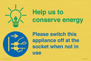 CC10746: Help us to conserve energy - Switch this appliance off at the socket when not in use
