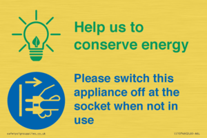 CC10746: Help us to conserve energy - Switch this appliance off at the socket when not in use