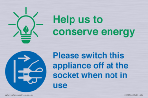 CC10746: Help us to conserve energy - Switch this appliance off at the socket when not in use