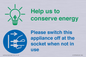 CC10746: Help us to conserve energy - Switch this appliance off at the socket when not in use