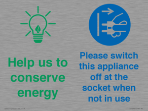CC10746: Help us to conserve energy - Switch this appliance off at the socket when not in use