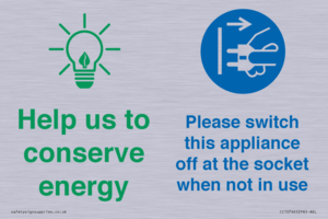 CC10746: Help us to conserve energy - Switch this appliance off at the socket when not in use