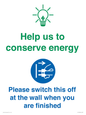 CC10748: Help us to conserve energy - Switch this off at the wall when you are finished