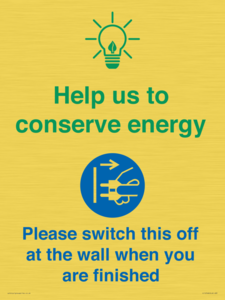 CC10748: Help us to conserve energy - Switch this off at the wall when you are finished