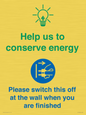 CC10748: Help us to conserve energy - Switch this off at the wall when you are finished
