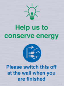 CC10748: Help us to conserve energy - Switch this off at the wall when you are finished