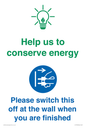 CC10748: Help us to conserve energy - Switch this off at the wall when you are finished