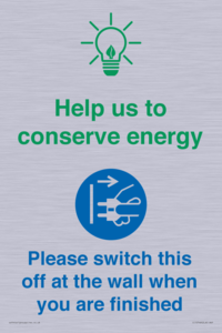 CC10748: Help us to conserve energy - Switch this off at the wall when you are finished