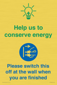 CC10748: Help us to conserve energy - Switch this off at the wall when you are finished