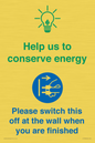 CC10748: Help us to conserve energy - Switch this off at the wall when you are finished
