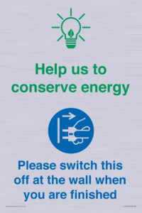 CC10748: Help us to conserve energy - Switch this off at the wall when you are finished