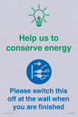 CC10748: Help us to conserve energy - Switch this off at the wall when you are finished
