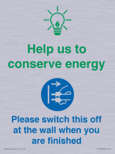 CC10748: Help us to conserve energy - Switch this off at the wall when you are finished