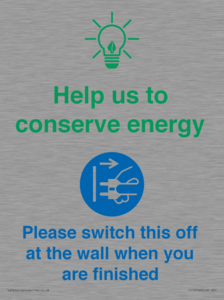 CC10748: Help us to conserve energy - Switch this off at the wall when you are finished