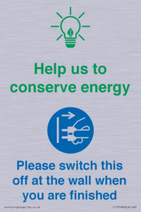 CC10748: Help us to conserve energy - Switch this off at the wall when you are finished