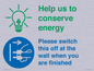 CC10748: Help us to conserve energy - Switch this off at the wall when you are finished