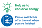CC10748: Help us to conserve energy - Switch this off at the wall when you are finished