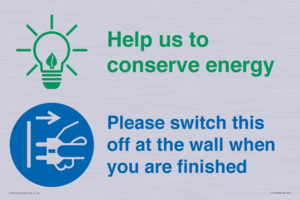 CC10748: Help us to conserve energy - Switch this off at the wall when you are finished