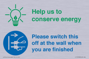 CC10748: Help us to conserve energy - Switch this off at the wall when you are finished
