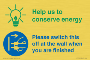 CC10748: Help us to conserve energy - Switch this off at the wall when you are finished