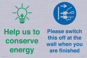 CC10748: Help us to conserve energy - Switch this off at the wall when you are finished