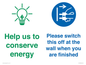 CC10748: Help us to conserve energy - Switch this off at the wall when you are finished