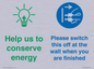 CC10748: Help us to conserve energy - Switch this off at the wall when you are finished