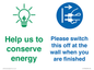 CC10748: Help us to conserve energy - Switch this off at the wall when you are finished