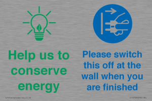 CC10748: Help us to conserve energy - Switch this off at the wall when you are finished