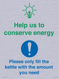 CC10750: Help us to conserve energy - Only fill the kettle with the amount you need
