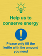 CC10750: Help us to conserve energy - Only fill the kettle with the amount you need