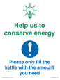 CC10750: Help us to conserve energy - Only fill the kettle with the amount you need
