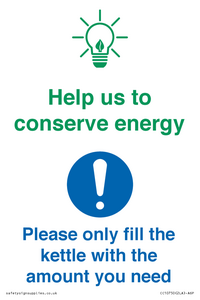 CC10750: Help us to conserve energy - Only fill the kettle with the amount you need