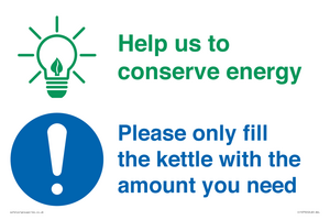CC10750: Help us to conserve energy - Only fill the kettle with the amount you need