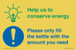 CC10750: Help us to conserve energy - Only fill the kettle with the amount you need