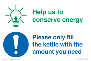 CC10750: Help us to conserve energy - Only fill the kettle with the amount you need