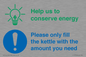 CC10750: Help us to conserve energy - Only fill the kettle with the amount you need