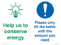 CC10750: Help us to conserve energy - Only fill the kettle with the amount you need