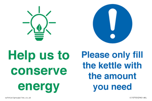 CC10750: Help us to conserve energy - Only fill the kettle with the amount you need