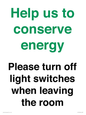 CC10756: Help us to conserve energy - Please turn off light switches when leaving the room