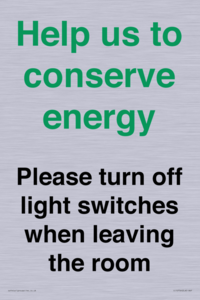 CC10756: Help us to conserve energy - Please turn off light switches when leaving the room