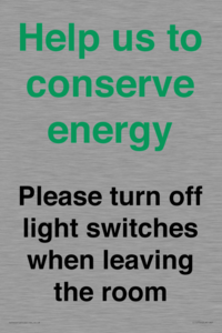 CC10756: Help us to conserve energy - Please turn off light switches when leaving the room