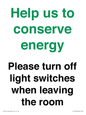 CC10756: Help us to conserve energy - Please turn off light switches when leaving the room
