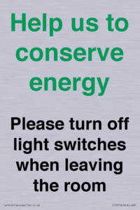 CC10756: Help us to conserve energy - Please turn off light switches when leaving the room