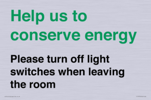 CC10756: Help us to conserve energy - Please turn off light switches when leaving the room