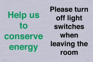 CC10756: Help us to conserve energy - Please turn off light switches when leaving the room