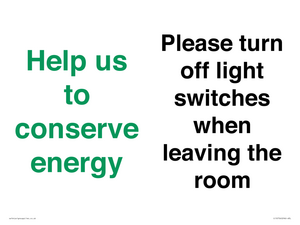CC10756: Help us to conserve energy - Please turn off light switches when leaving the room