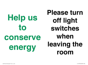 CC10756: Help us to conserve energy - Please turn off light switches when leaving the room