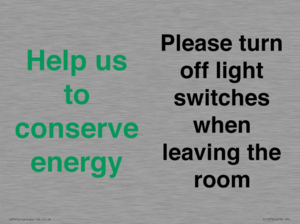 CC10756: Help us to conserve energy - Please turn off light switches when leaving the room