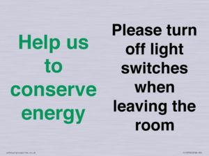 CC10756: Help us to conserve energy - Please turn off light switches when leaving the room